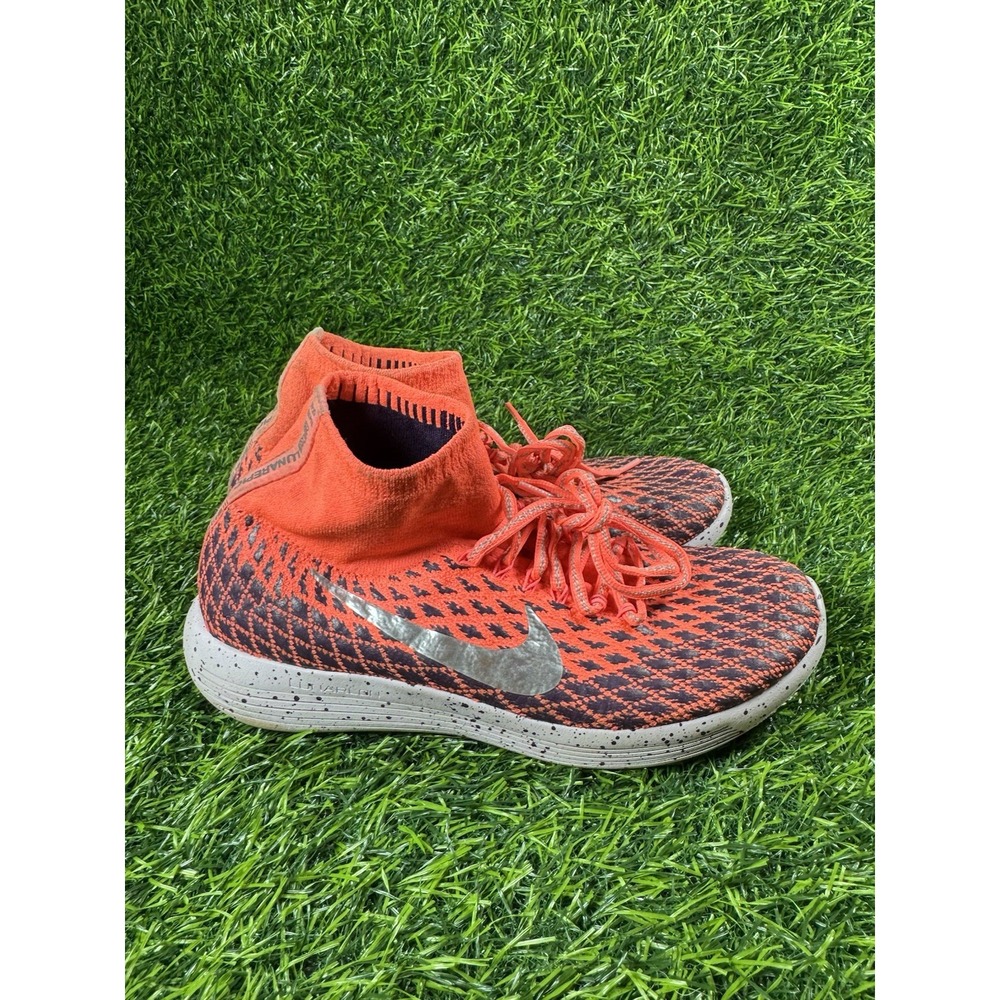 Nike Lunarepic Flyknit Shoes Womens Sz  8 Shield Bright Mango Running 849665-800